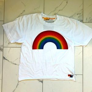 Aviator Nation rainbow cropped tee Small